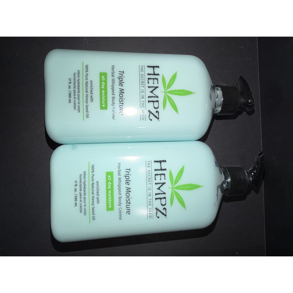 Hempz Triple Moisture Herbal Whipped Body Creme 2 Pack Pump Bottles